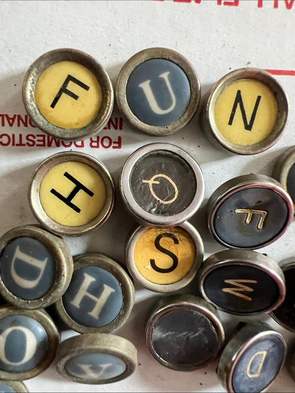 Vintage TYPEWRITER KEYS mixed lot of 46